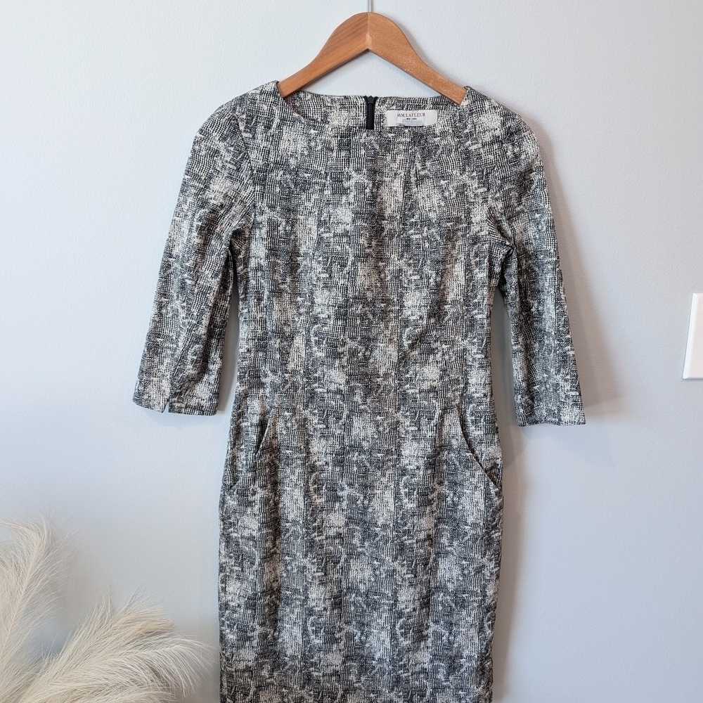 Mm Lafleur Black And White Patterned Dress Sz. 2